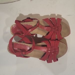 Nordstrom boutique cork sandals red, 9.5